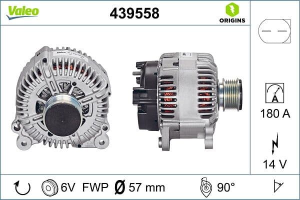 Alternator 12V 180A Passat 2,0 / 3,2 / 3,6FSI / 2,0TDI / 2,0TDI / EXEO 2,0TDI — Foto