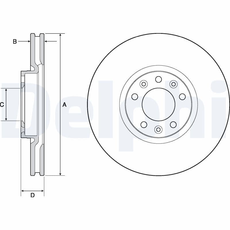 Fren Diski Tk On Boyali Citroen C4 Picasso Peugeot 308 (304MM Od 28MM Thickness) 07/13 — Takım (2 Adet) — Resim