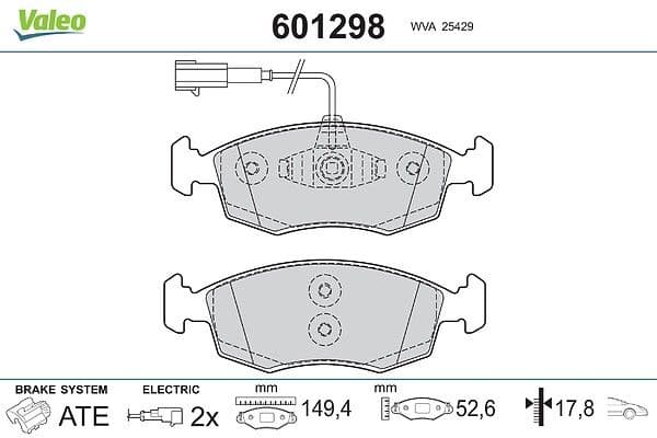 Ön Fren Balatasi Fiat 500 10> 500 C 12> Punto 09> Punto Evo 09> K:17.1 MM G:149.3 MM — Foto