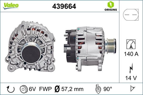Alternator 12V 140A Golf VI 2,0TDI / Fabia 1,6TDI Octavia 1,6 / 2,0TDI — Foto