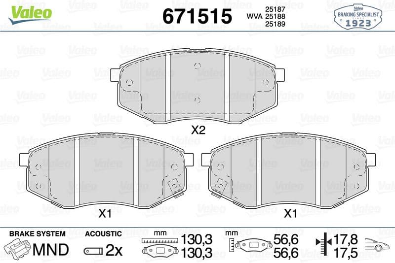 ÖN FREN BALATA HYUNDAI SONATA 09-14 / iX20 1,4L 1,6L D4FC G4FC 10-> / KIA SOUL 14 — Foto