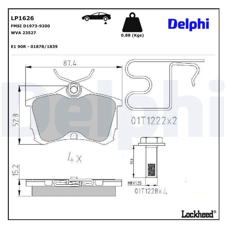 ARKA FREN BALATA HONDA ACCORD EURO 1.8L 2.0L F18B F20Z (CH CG kasa) 98-02 / 2.0L 2.4L K20 K24 2.2L CDTi (CL CN kasa) 03 — Resim