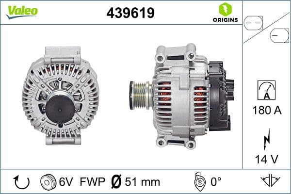 Alternator 12V 180A Mercedes Sprinter 211-311-511 CDI 06-> Vito 111-115CDI 07-> Viano 2.0 CDI-2.2CDI — Foto