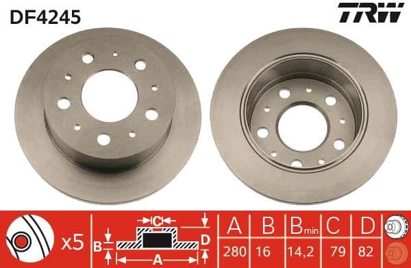 ARKA FREN DISKI AYNASI DUZ 280mm DUCATO 2.3JTD BOXER JUMPER 2.2HDI 06 — Takım (2 Adet) — Resim