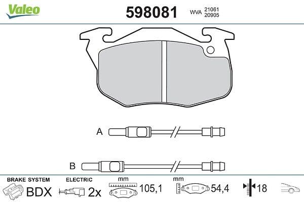 On Fren Balatasi Renault R9/R11/R19/R21/CLIO I/EXPRESS/PEUGEOT 106 II/205/206/305/309/405/CITROEN SAXO/ZX — Foto