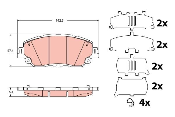 Ön Fren Balata Toyota Corolla Cross 1.8L 2ZR-FXE Hybrid ZVG12 22 — Resim