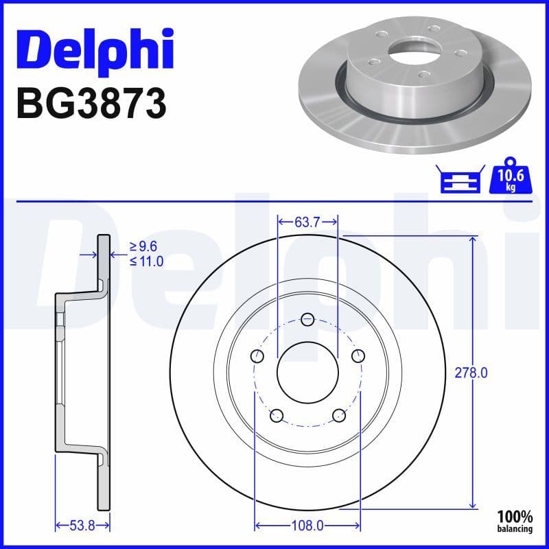 Fren Diski Arka (5D 278MM) Connect 02 — Resim