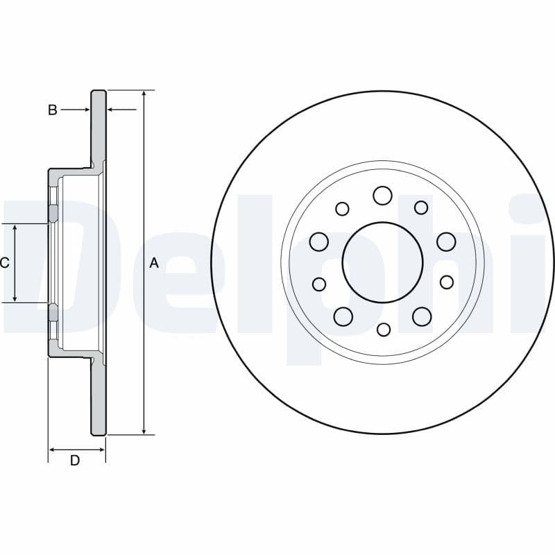 FREN DİSKİ ARKA FIAT 500 L 12> EGEA 15> 1.0 1.3 MTJ 1.4 1.6 MTJ 15> (251x41x5 DELİK) — Takım (2 Adet) — Resim