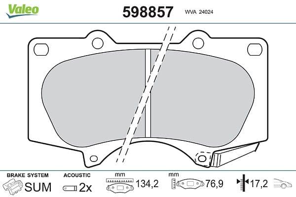 ÖN FREN BALATA TOYOTA HILUX 3.0L 1KD-FTV KUN26 4x4 09-11 / LAND CRUISER PRADO 4.0L 1GR-FE GRJ150 09-> 3.0L 1KD-FTV KDJ120 D-4D 03-09 / MITSUBISHI PAJERO 3.2L 4M41 V98W 07-> (FTE KIRMIZI KUTU) — Foto