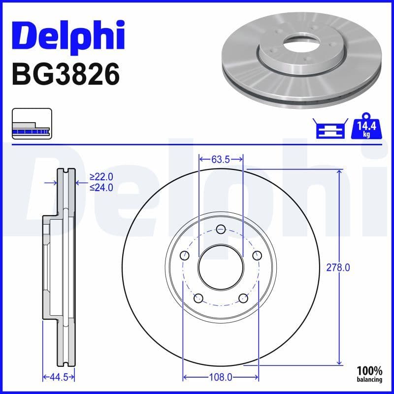 Fren Diski On (5D 278MM) Tourneo Connect 02 — Resim