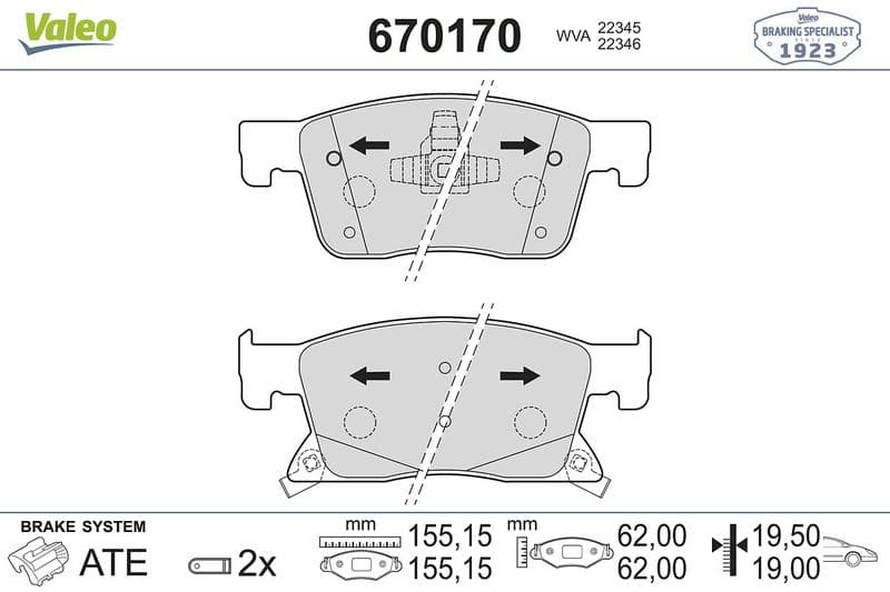 ÖN BALATA ASTRA K 15>22 (16 inc) (155.2x62.3x19.5) — Foto