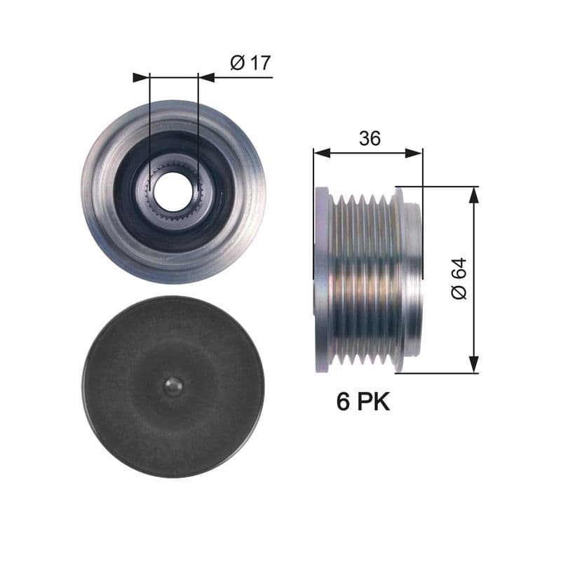 Alternatör Kasnaği (Rulmanli) DUCATO-BOXER-JUMPER-TRANSİT Tourneo 2.2HDİ-2.2TDCİ (ALT=0121615002) — Resim