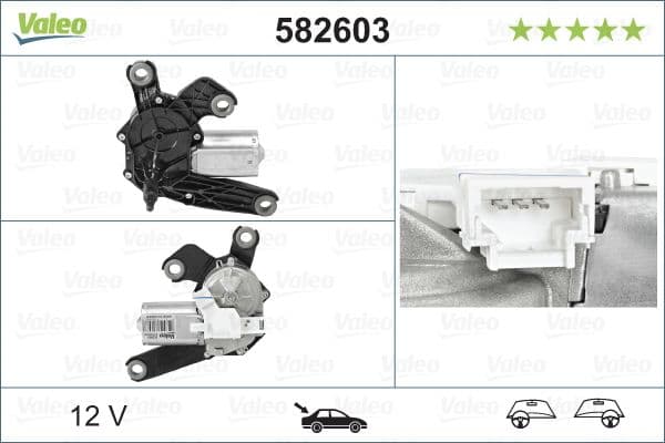 Silecek Motoru (Arka) Citroen C2 (09 / 03>01 / 10), C3, C3 II (04 / 02>01 / 11), C4 (11 / 04>01 / 11); Peugeot 3 — Foto