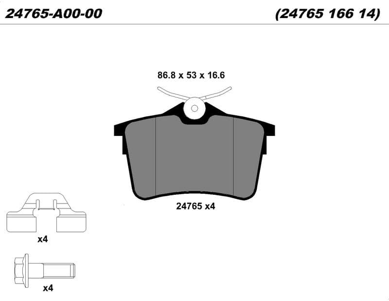 Arka Fren Balatası P307 00>09 P308 07>14 Par — Resim