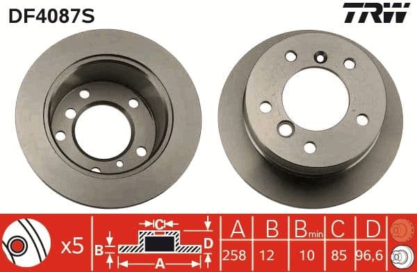Fren Diski Arka Mercedes W463 B901>B904 . VW LT 28-35-46 — Takım (2 Adet) — Resim