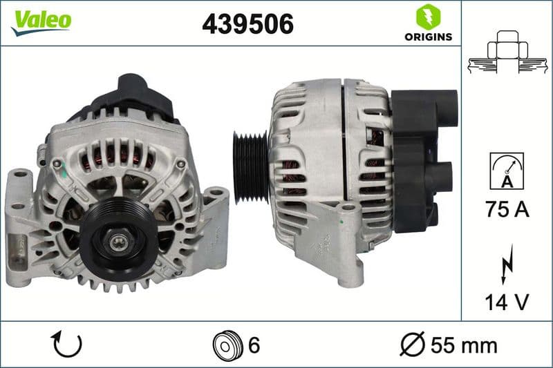 Alternator 12V 75A Linea Punto 1,3D Astra H Meriva Corsa 1,3 CDTI — Foto
